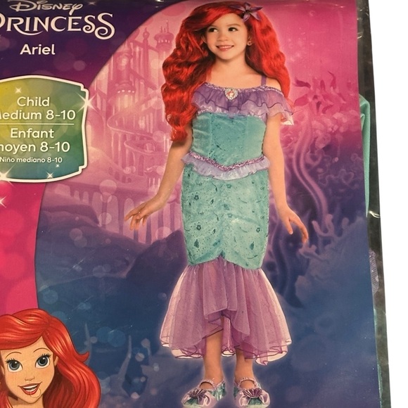 Disney Princess Ariel Costume Girls NWT Medium 8/10 - Picture 2 of 3